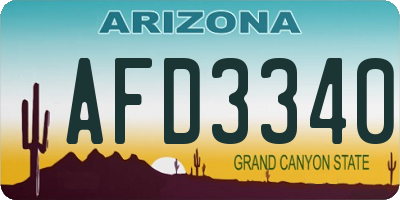 AZ license plate AFD3340