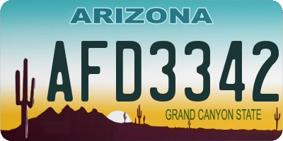 AZ license plate AFD3342