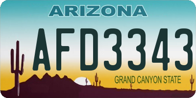 AZ license plate AFD3343