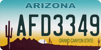 AZ license plate AFD3349