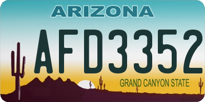 AZ license plate AFD3352