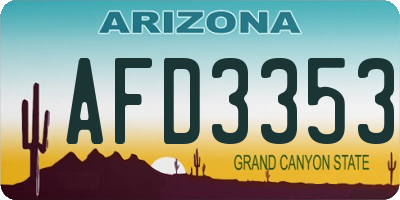 AZ license plate AFD3353