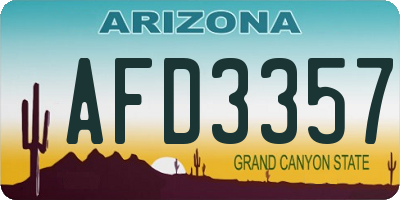 AZ license plate AFD3357