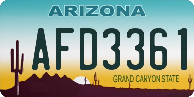 AZ license plate AFD3361