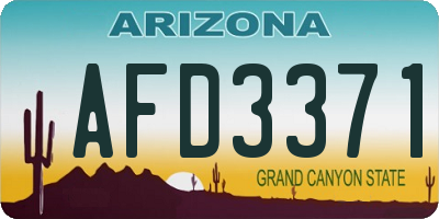 AZ license plate AFD3371