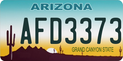 AZ license plate AFD3373