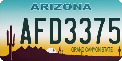 AZ license plate AFD3375