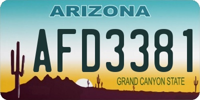 AZ license plate AFD3381