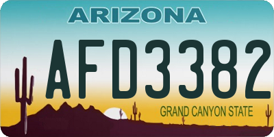 AZ license plate AFD3382