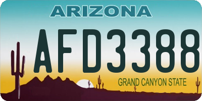AZ license plate AFD3388
