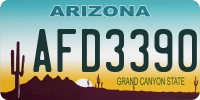 AZ license plate AFD3390