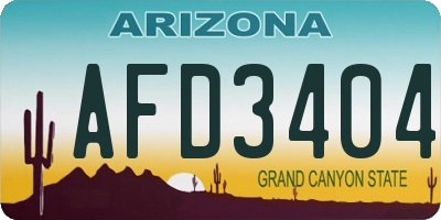 AZ license plate AFD3404