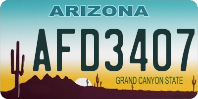 AZ license plate AFD3407
