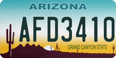 AZ license plate AFD3410