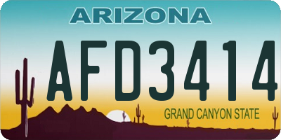 AZ license plate AFD3414