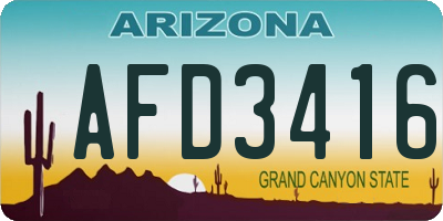 AZ license plate AFD3416