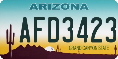 AZ license plate AFD3423