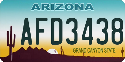AZ license plate AFD3438