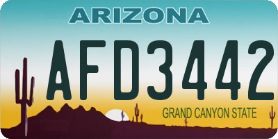 AZ license plate AFD3442