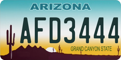 AZ license plate AFD3444