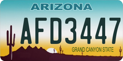 AZ license plate AFD3447