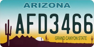 AZ license plate AFD3466