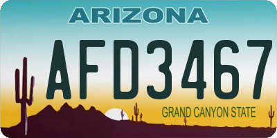 AZ license plate AFD3467