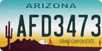 AZ license plate AFD3473