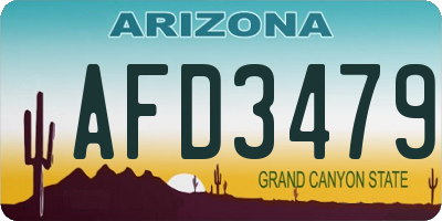 AZ license plate AFD3479