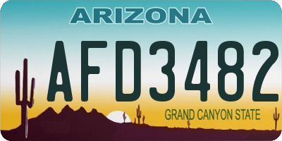 AZ license plate AFD3482