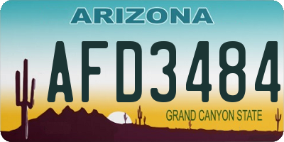 AZ license plate AFD3484