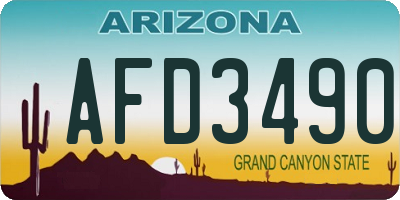 AZ license plate AFD3490