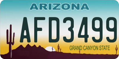 AZ license plate AFD3499
