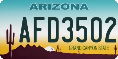 AZ license plate AFD3502