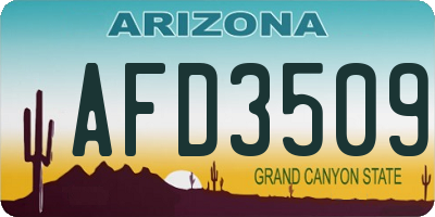 AZ license plate AFD3509