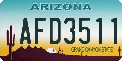 AZ license plate AFD3511