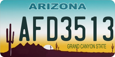 AZ license plate AFD3513