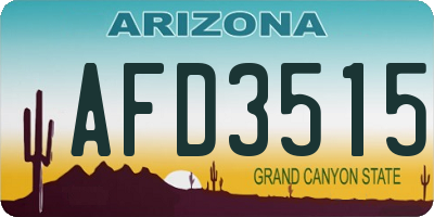 AZ license plate AFD3515