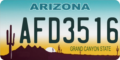 AZ license plate AFD3516