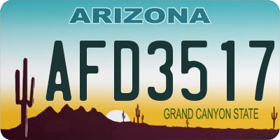 AZ license plate AFD3517
