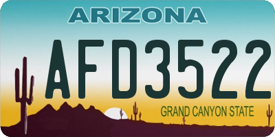 AZ license plate AFD3522