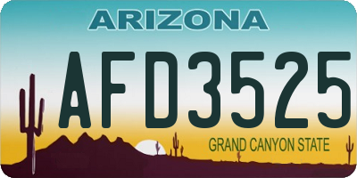 AZ license plate AFD3525
