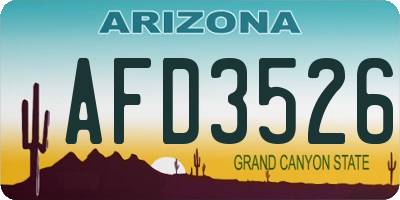 AZ license plate AFD3526