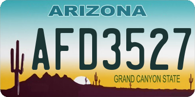 AZ license plate AFD3527