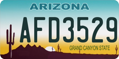 AZ license plate AFD3529