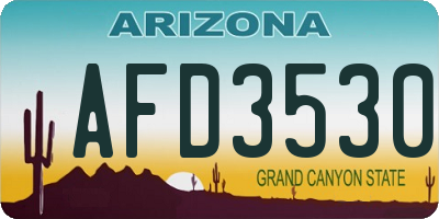 AZ license plate AFD3530