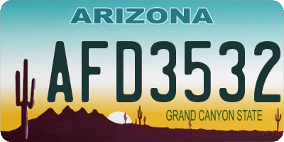AZ license plate AFD3532