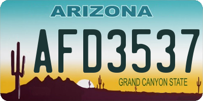 AZ license plate AFD3537
