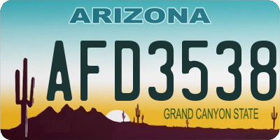 AZ license plate AFD3538