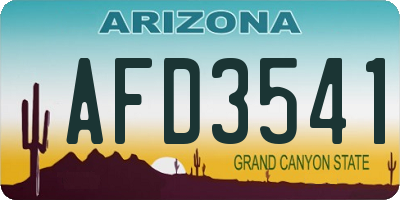 AZ license plate AFD3541